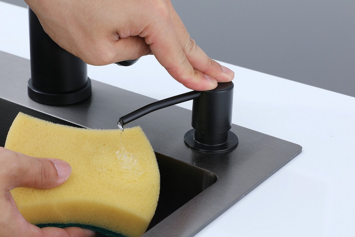 Faizee Home Edelstahlspüle Faizee Home Edelstahlspüle Schwarz SUS304 mit Armatur Auswahl, Ohne Armatur Bild 2