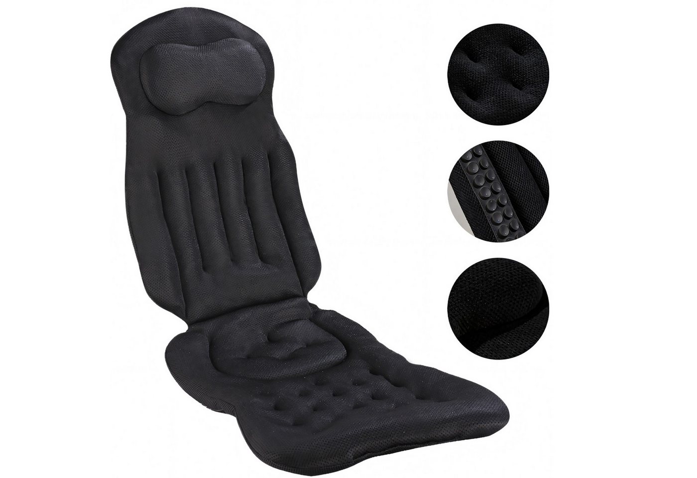 HEYHIPPO Badewannenkissen 4D Badewannenkissen,atmungsaktiv,mit Kopfstütze & Saugnäpfen, schwarz, Ergonomisches Ganzkörper– stützt Kopf, Schultern, Rücken & Gesäß, Badekissen – 104×38 cm, Mesh-Material, rutschfest, maschinenwaschbar