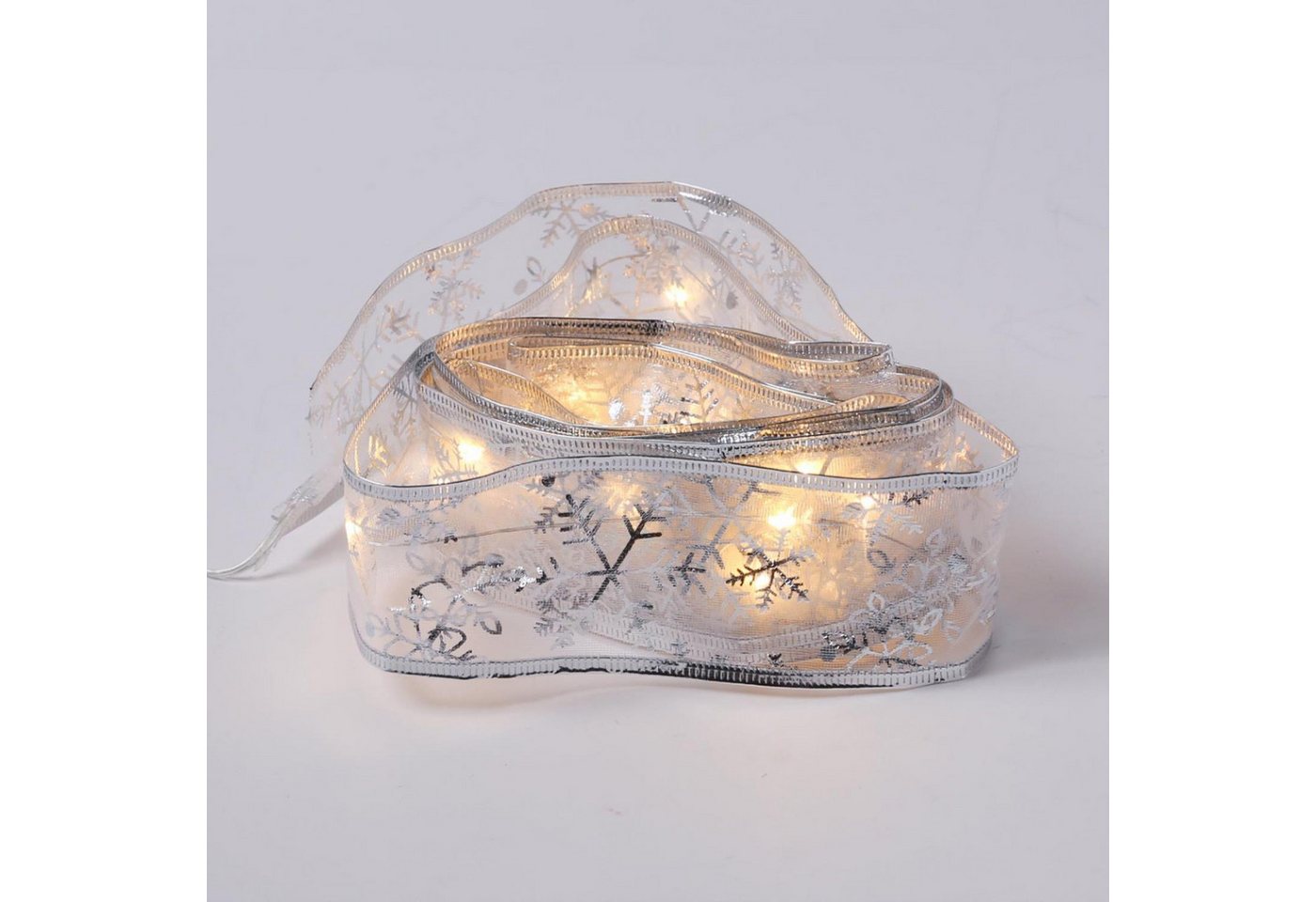 MARELIDA LED-Lichterkette LED Seidenband Geschenkband Schleifenband 30 LED 2,7m Batterie, 30-flammig Bild 3
