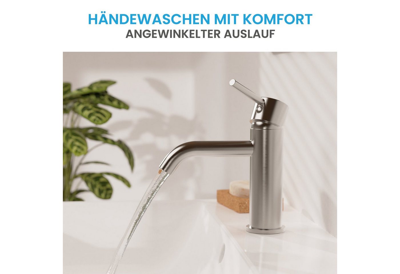 Bächlein Badarmatur Susara - eleganter Bad Wasserhahn, Waschbecken Armatur Bild 4