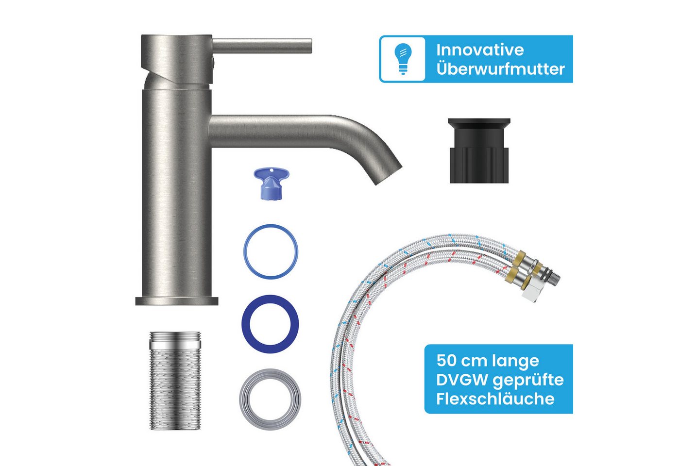 Bächlein Badarmatur Susara - eleganter Bad Wasserhahn, Waschbecken Armatur Bild 5
