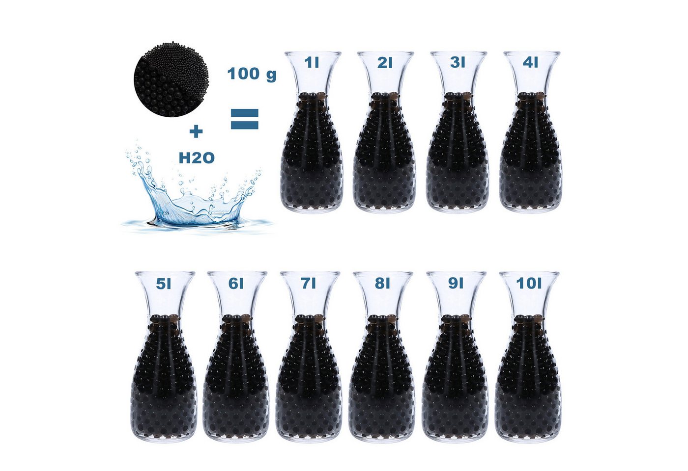 trendfinding Deko-Granulate 100 g Hydroperlen Deko Granulat, (3,5-4 mm, Schwarz) Bild 4