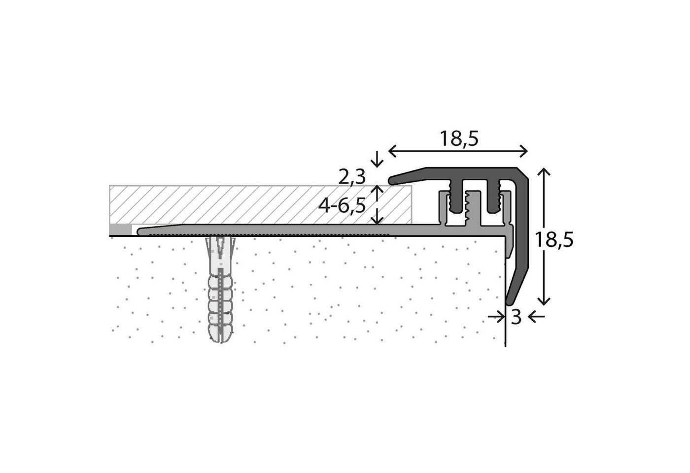 prinz Übergangsprofil Prinz DESIGN-STEP Treppenkantenprofill Nr. 330, 100 cm