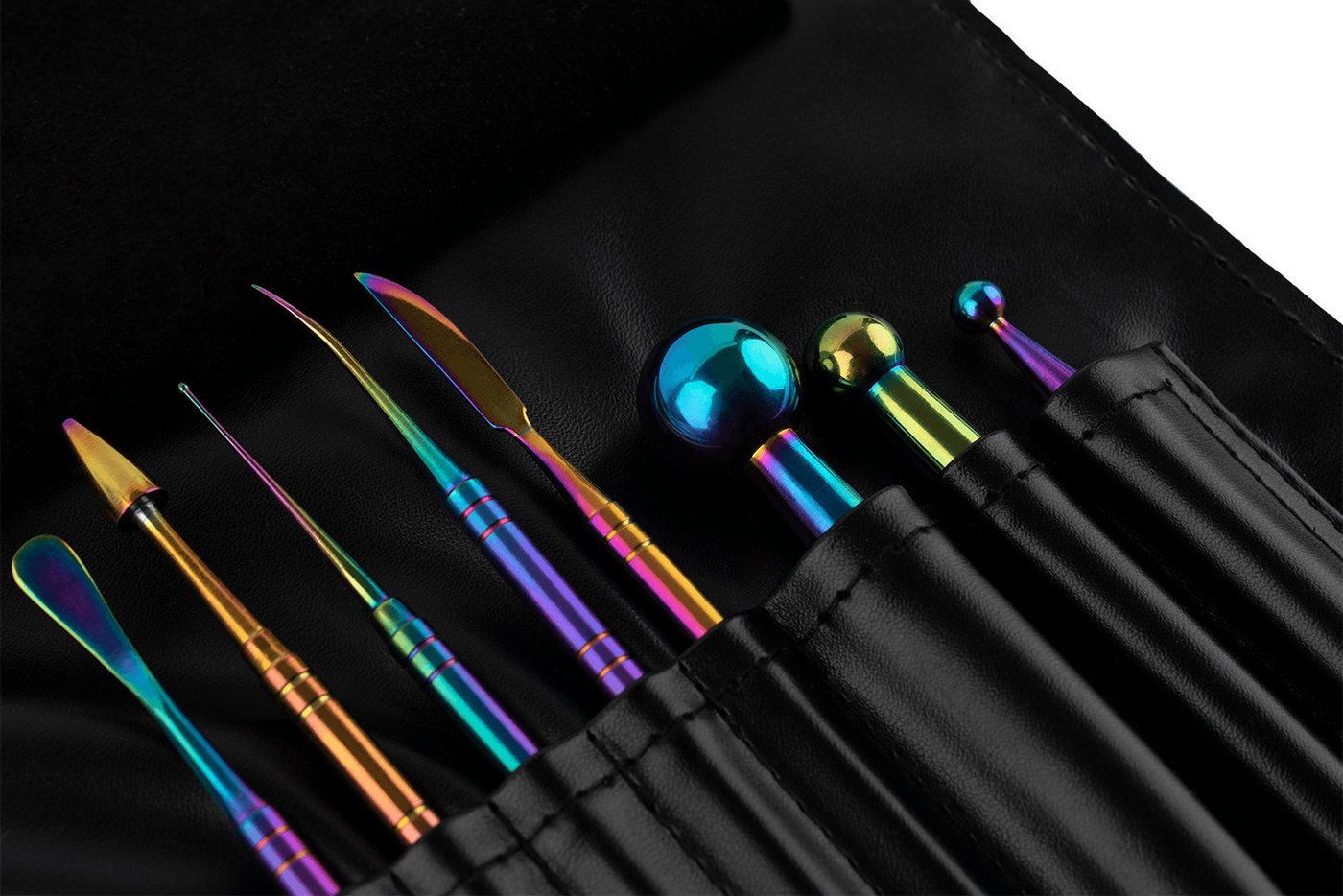 Sallys Modellierwerkzeug Set 8-teilig aus Edelstahl mit Spezial-Schimmeroptik Bild 4