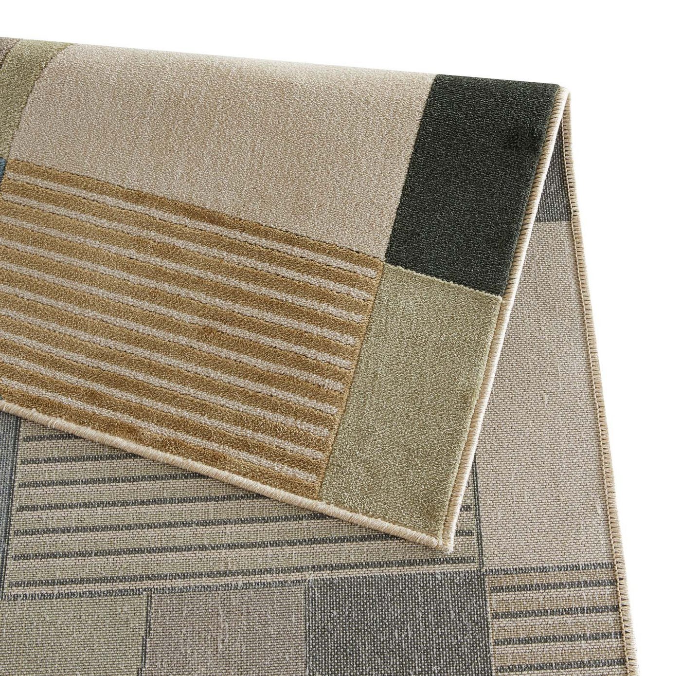 TaraCarpet Teppich Tara Carpet Teppich Mesina 70tes, rechteckig, Höhe: 7 mm, Retro Teppich in grau blau taupe anthrazit grün Pop Art 80X150 Bild 4