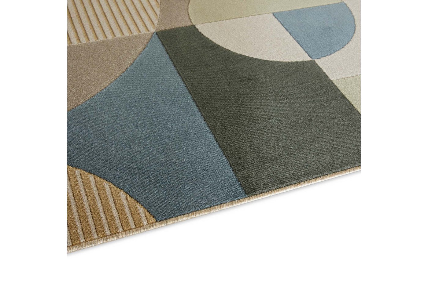 TaraCarpet Teppich Tara Carpet Teppich Mesina 70tes, rechteckig, Höhe: 7 mm, Retro Teppich in grau blau taupe anthrazit grün Pop Art 80X150 Bild 5