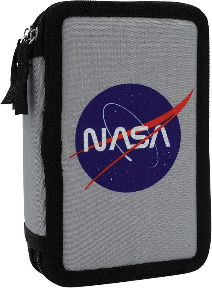 GOLDKIDS Federmäppchen Federmappe NASA Federtasche XXL, (Schüleretui Federtasche Federpenal, 1-tlg., Schulmäppchen grau 3 Fächer 45-teilig), gefüllt inkl Hausaufgabenheft Bild 3