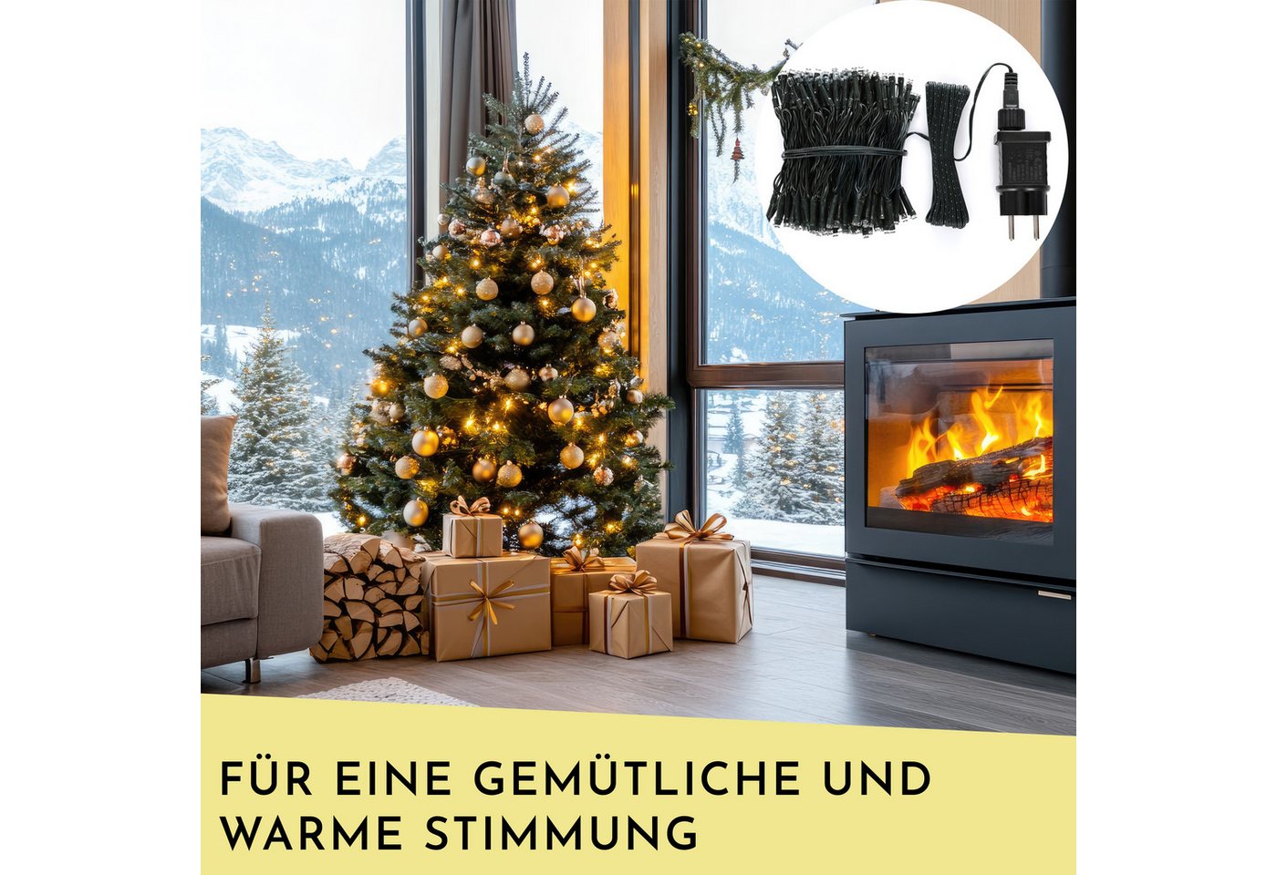 Nordstern LED-Lichterkette WarmWeiß von 24 bis 1.200 LED Weihnachtsdeko für Innen und Außen, mit Stecker 560 LED - 11 m für Weihnachtsbaum Bild 3