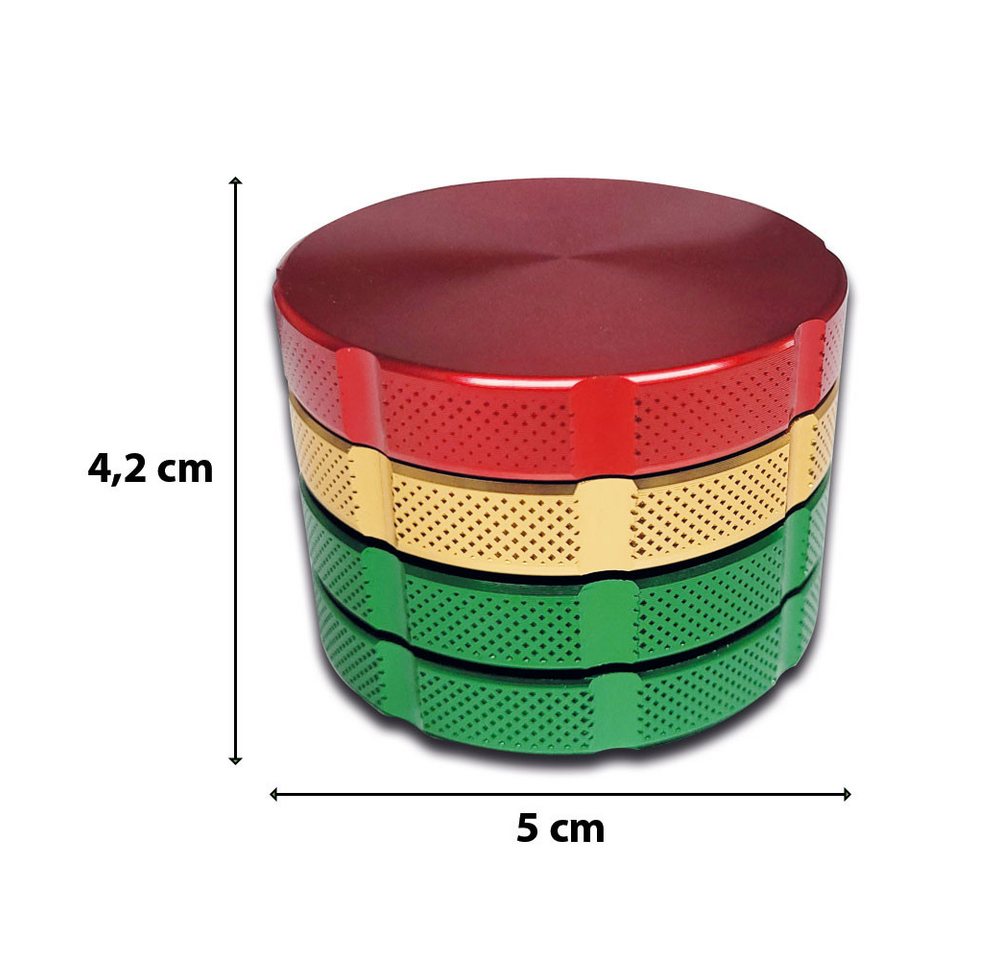 Coumo Grinder Grinder Crusher, Grip Massiv, Rot Gold Grün, Gewürzmühle, ⌀ 5 cm Bild 2
