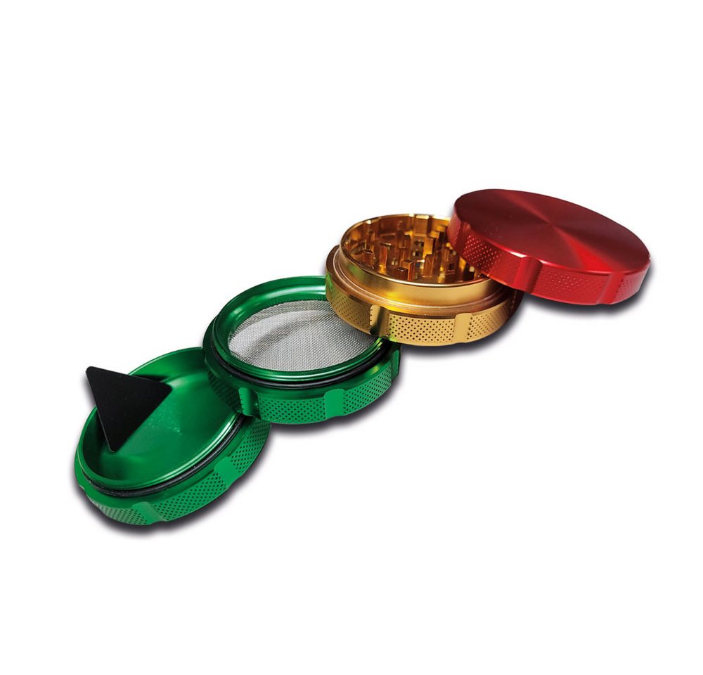 Coumo Grinder Grinder Crusher, Grip Massiv, Rot Gold Grün, Gewürzmühle, ⌀ 5 cm Bild 3