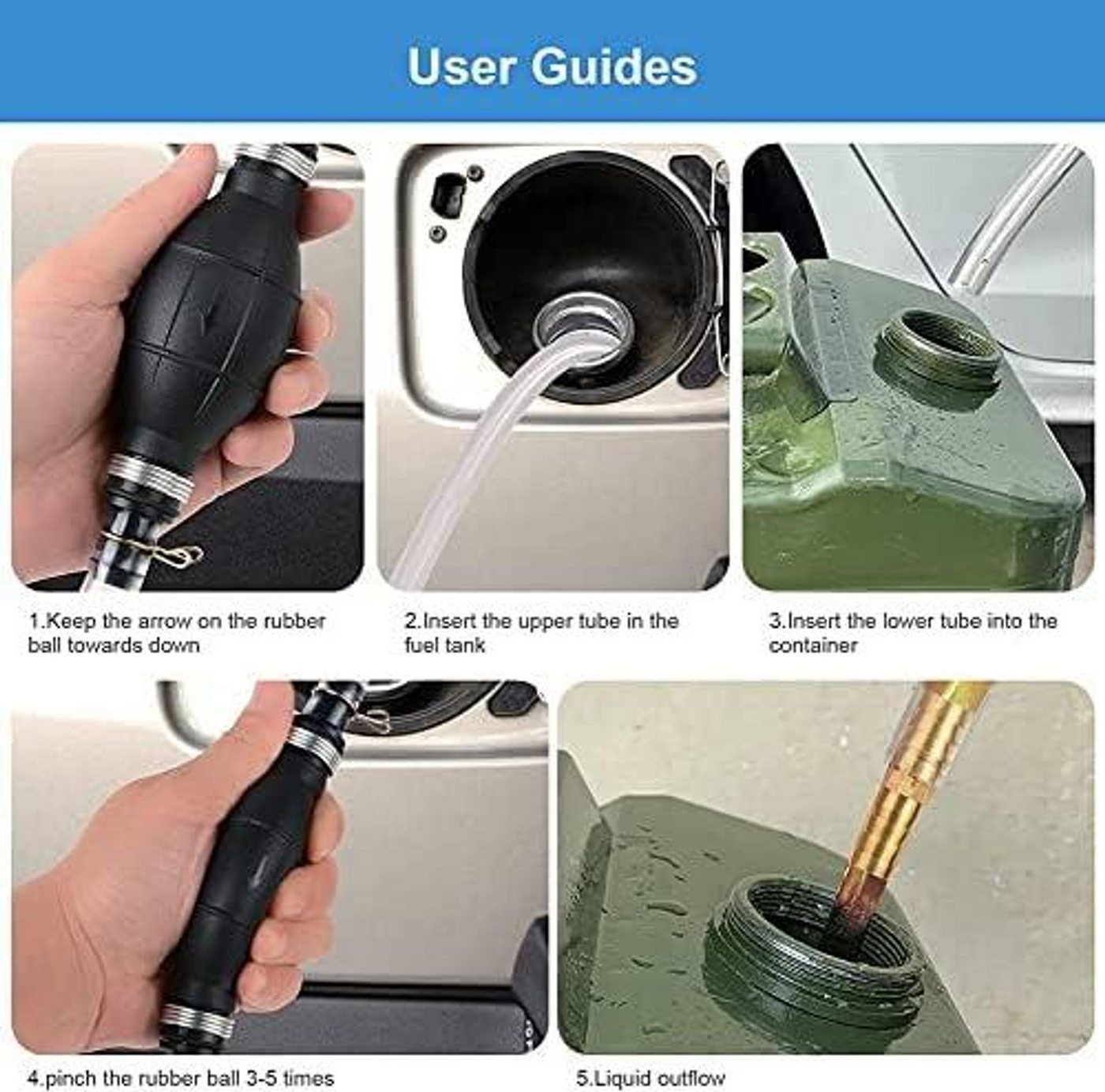FELIXLEO Kraftstoff-Filterkopf Manuelle Siphonpumpe Handpumpe für Benzin Diesel (1 St)