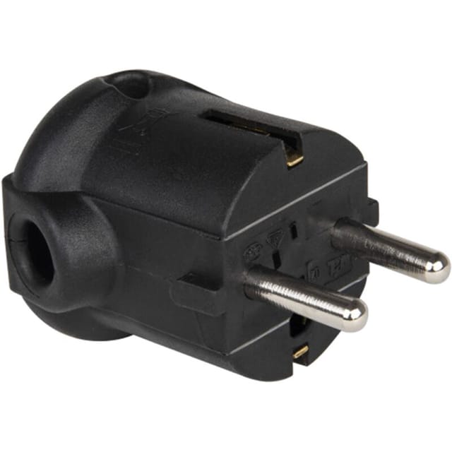 PCE Schutzkontaktstecker PP 2SL, seitlich, schwarz
