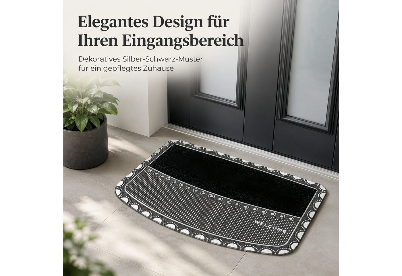 Fyrove Fußmatte Fußmatte 45 x 70 cm, dekorative Welcome Türmatte rutschhemmend, Schmutzfangmatte für Haustür,Flur,Balkon&Terrasse für Innen und Außen Bild 2