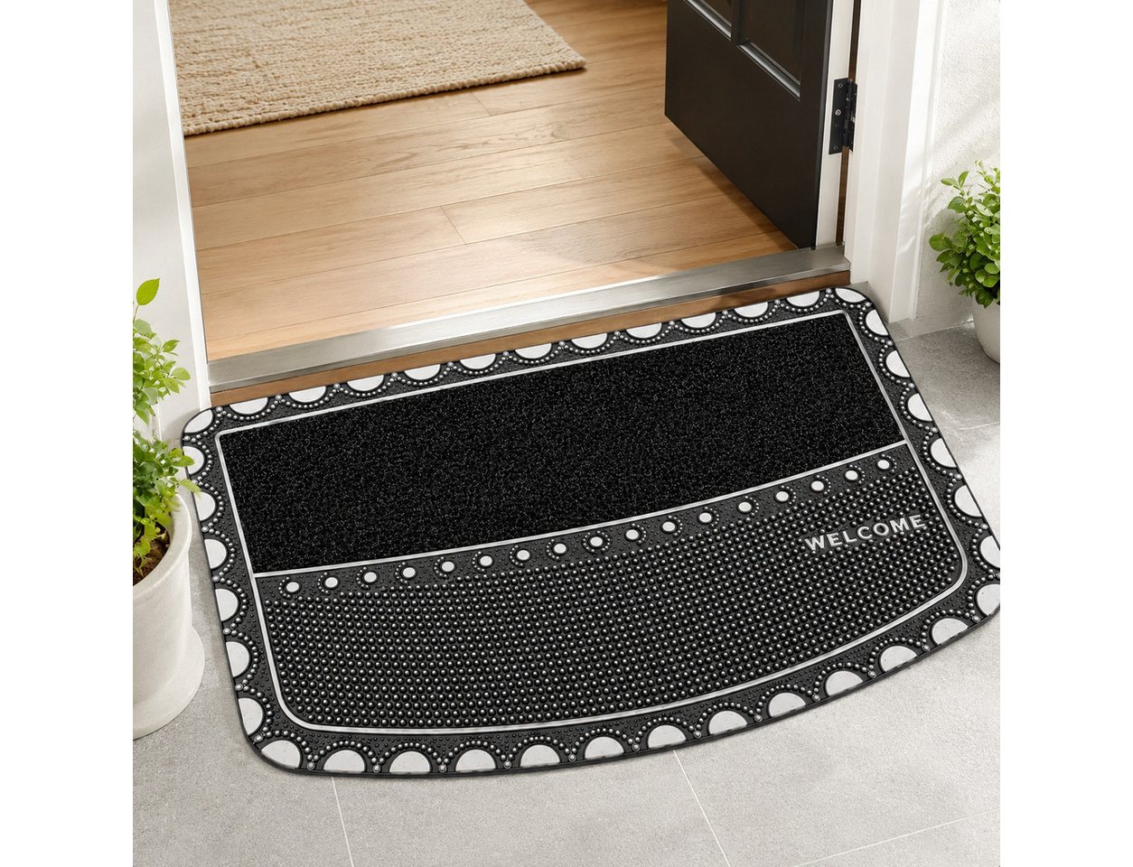 Fyrove Fußmatte Fußmatte 45 x 70 cm, dekorative Welcome Türmatte rutschhemmend, Schmutzfangmatte für Haustür,Flur,Balkon&Terrasse für Innen und Außen Bild 3