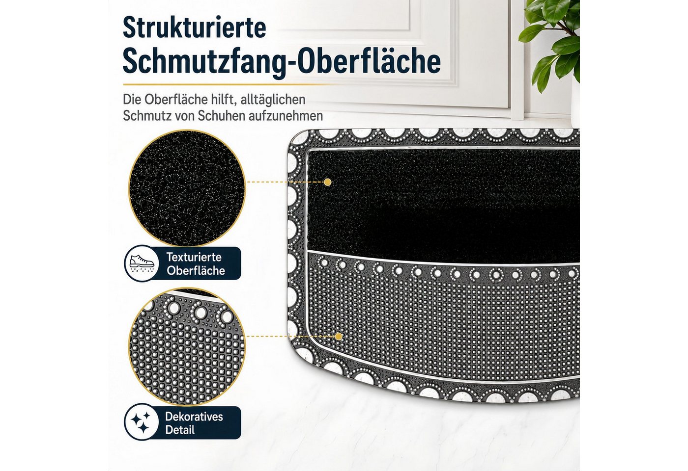 Fyrove Fußmatte Fußmatte 45 x 70 cm, dekorative Welcome Türmatte rutschhemmend, Schmutzfangmatte für Haustür,Flur,Balkon&Terrasse für Innen und Außen Bild 4