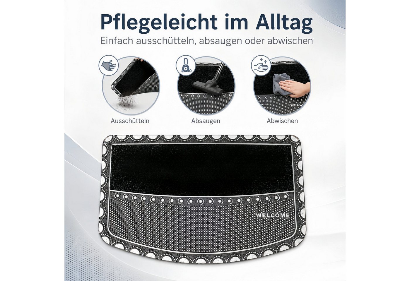 Fyrove Fußmatte Fußmatte 45 x 70 cm, dekorative Welcome Türmatte rutschhemmend, Schmutzfangmatte für Haustür,Flur,Balkon&Terrasse für Innen und Außen Bild 5