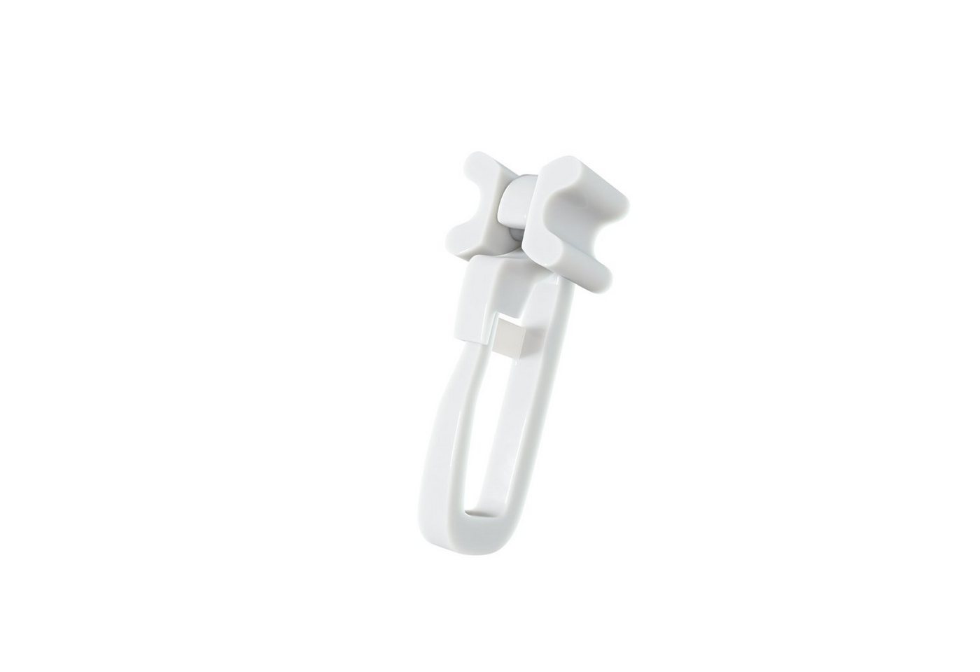 dekohaken24.de Gardinengleiter X-Gleiter/Gardinengleiter/Faltengleiter in weiß, für Gardinenschienen mit 6mm breiten Profilschlitzen, (100-St), mit verschließbarem Faltenlegehaken
