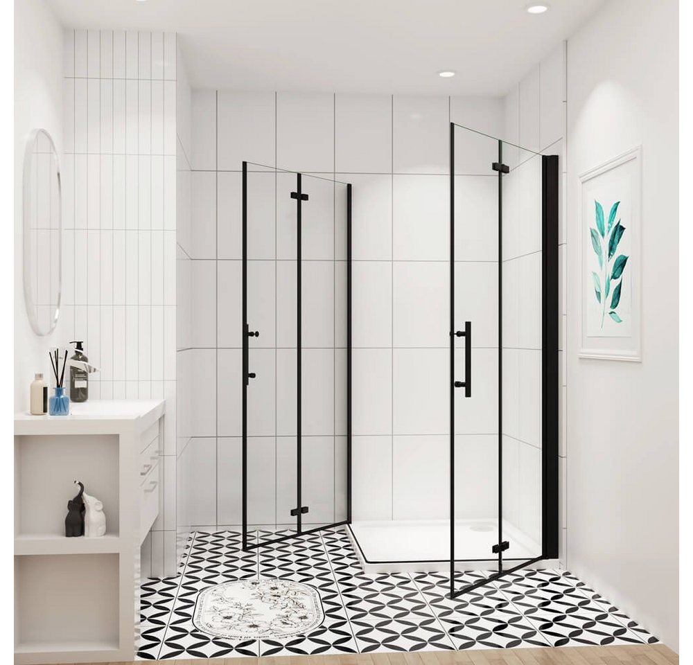 duschspa Eckdusche 185cm ESG Nano Glas Duschkabine Scharniertür Falttür Duschtür, BxT: 70x70 cm, Einscheibensicherheitsglas, Sicherheitsglas, Set, ebenerdiger Einbau möglich Bild 2