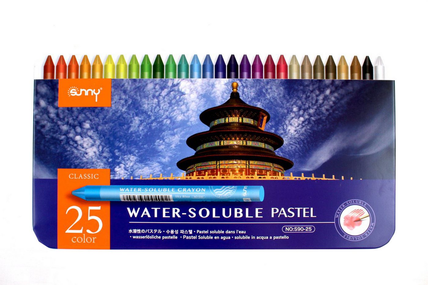 ´SUNNÝ Pastellkreide Aquarelle Pastellkreide 12/25 Stk. mit Wassertankpinsel, wasserlöslich, Brillante Farben & Zubehör für ausdrucksstarke Aquarellkunst Bild 3