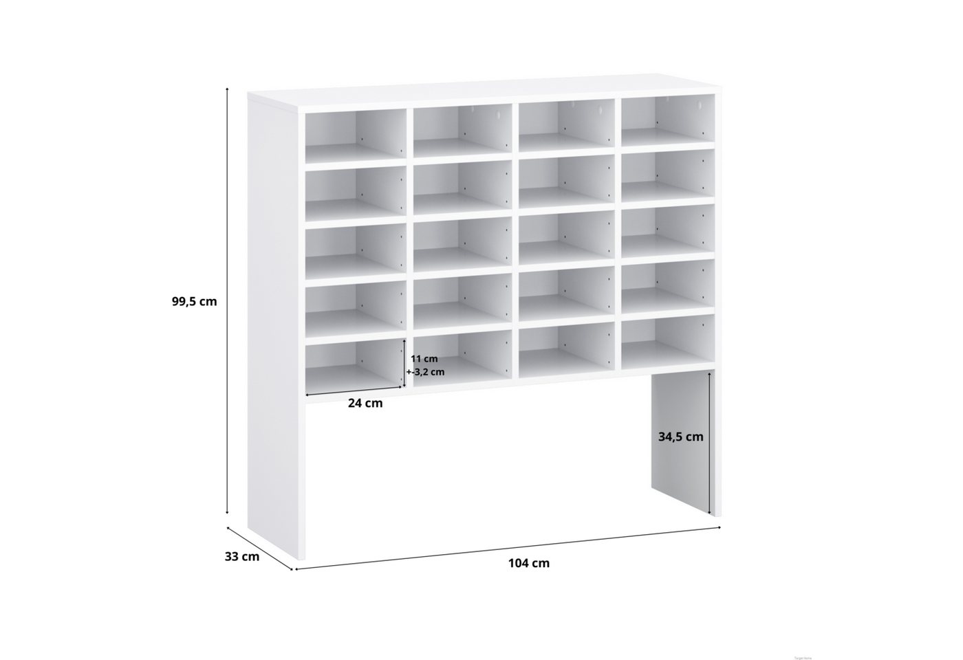 TARGET HOME Schuhregal Universalregal Schuhschrank Mattweiß, vielseitig, 104x100x33 cm Bild 3