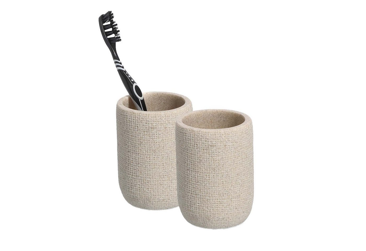 Zeller Present Badaccessoire-Set 3-teiliges Badaccessoire-Set Natural - Beige, Set, 3 tlg., 3-tlg.