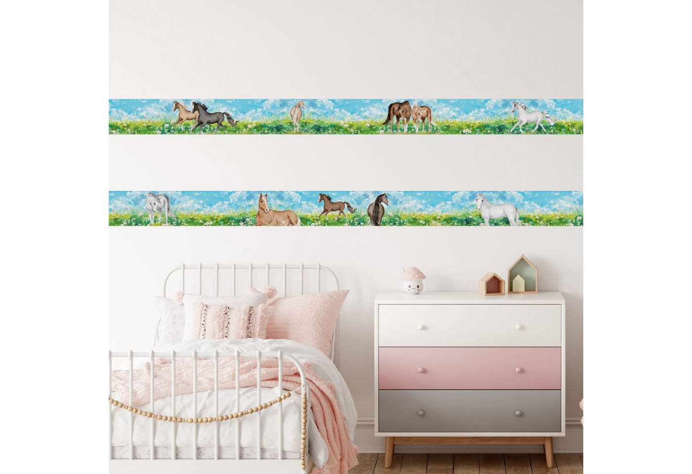 Sunnywall Bordüre Bordüre Pferde – liebevoll gestaltete Vliestapete (300 cm), Pferde, (1 St), hochwertige 200 g/m² Vliestapete Bild 5