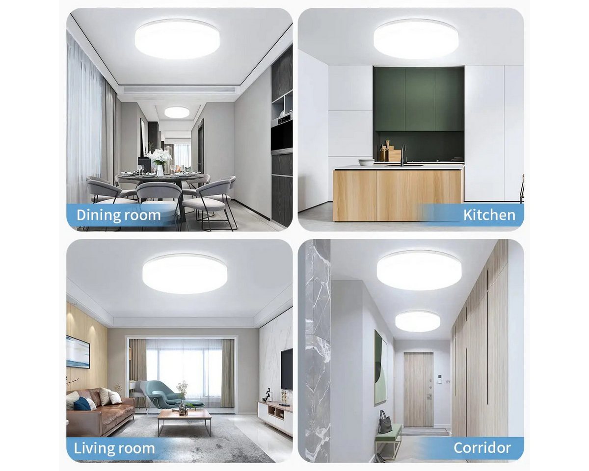 Athlix LED Deckenleuchte Deckenleuchte LED-Deckenleuchte Ultradünn für Wohnzimmer Schlafzimmer, LED fest integriert, LED fest integriert, Wasserdicht, Warmweiß, Kaltweiß, bis zu 48W Bild 3