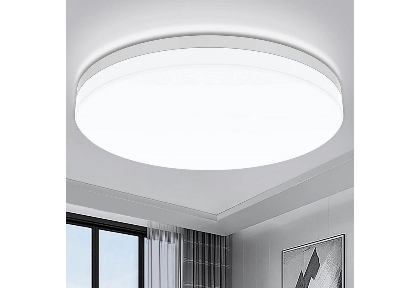 Athlix LED Deckenleuchte Deckenleuchte LED-Deckenleuchte Ultradünn für Wohnzimmer Schlafzimmer, LED fest integriert, LED fest integriert, Wasserdicht, Warmweiß, Kaltweiß, bis zu 48W Bild 4