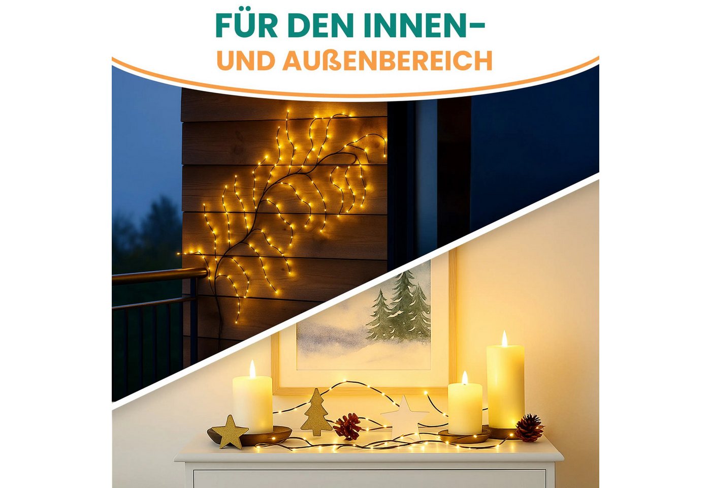 Gartenpirat LED-Lichterkette Ast Weidenrebe 230 cm 160 LED warmweiß Timer-Funktion Bild 2
