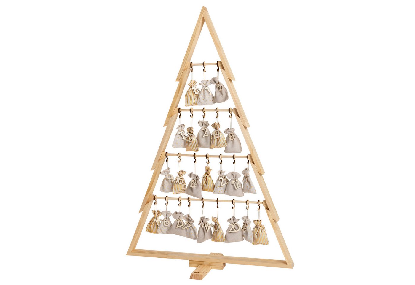 howa befüllbarer Adventskalender, Deko Weihnachtsbaum XXL aus Holz mit Adventskalender zum Befüllen