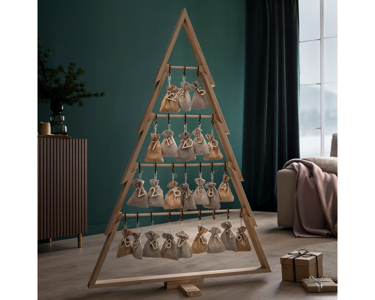 howa befüllbarer Adventskalender, Deko Weihnachtsbaum XXL aus Holz mit Adventskalender zum Befüllen Bild 4