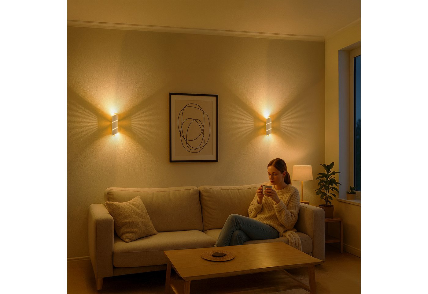SSC-LUXon LED Wandleuchte VYRA LINE Wandleuchte Up & Down inkl. G9 LED 3W warmweiß Wandstrahler, Warmweiß Bild 5