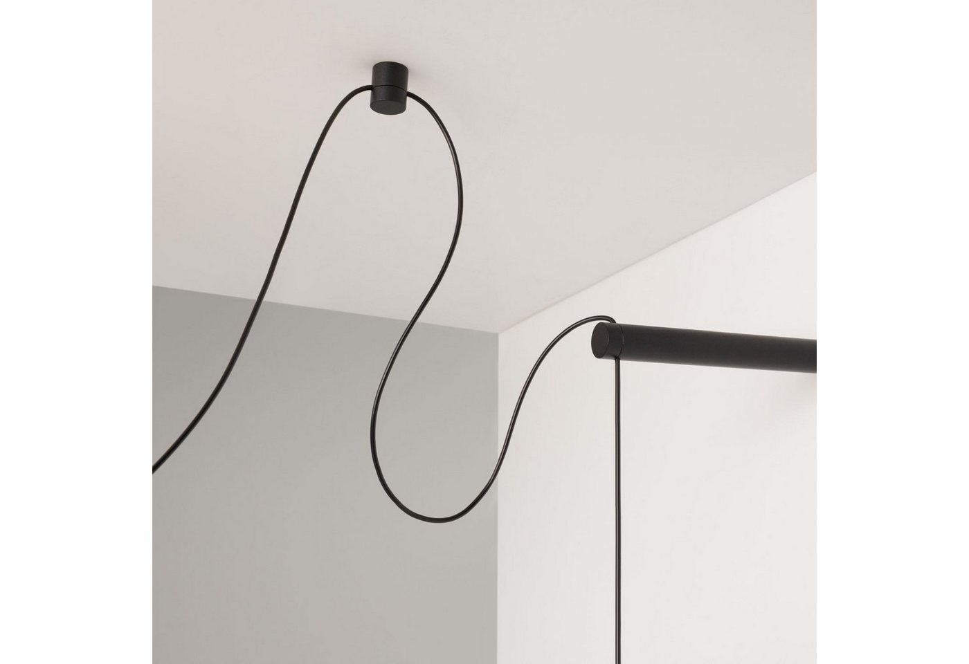 Licht-Erlebnisse Pendelleuchte BRIVO, LED fest integriert, Warmweiß, Metall Glas LED 20 cm breit H: max. 300 cm Schwarz Weiß 1400 lm Bild 5