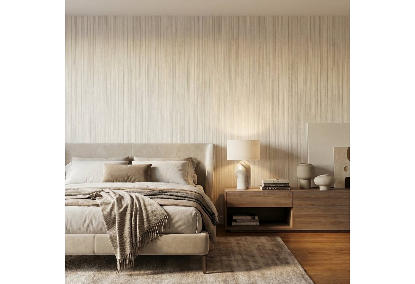Newroom Vliestapete Amaris Beige Tapete Vliestapete Blumen, Floral, Blumenranke, strukturiert, Mustertapete