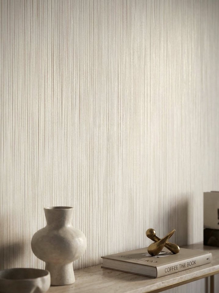 Newroom Vliestapete Amaris Beige Tapete Vliestapete Blumen, Floral, Blumenranke, strukturiert, Mustertapete Bild 2