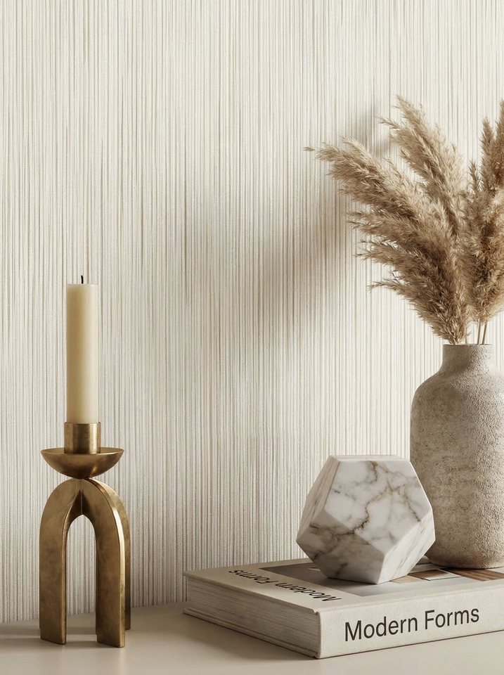 Newroom Vliestapete Amaris Beige Tapete Vliestapete Blumen, Floral, Blumenranke, strukturiert, Mustertapete Bild 4