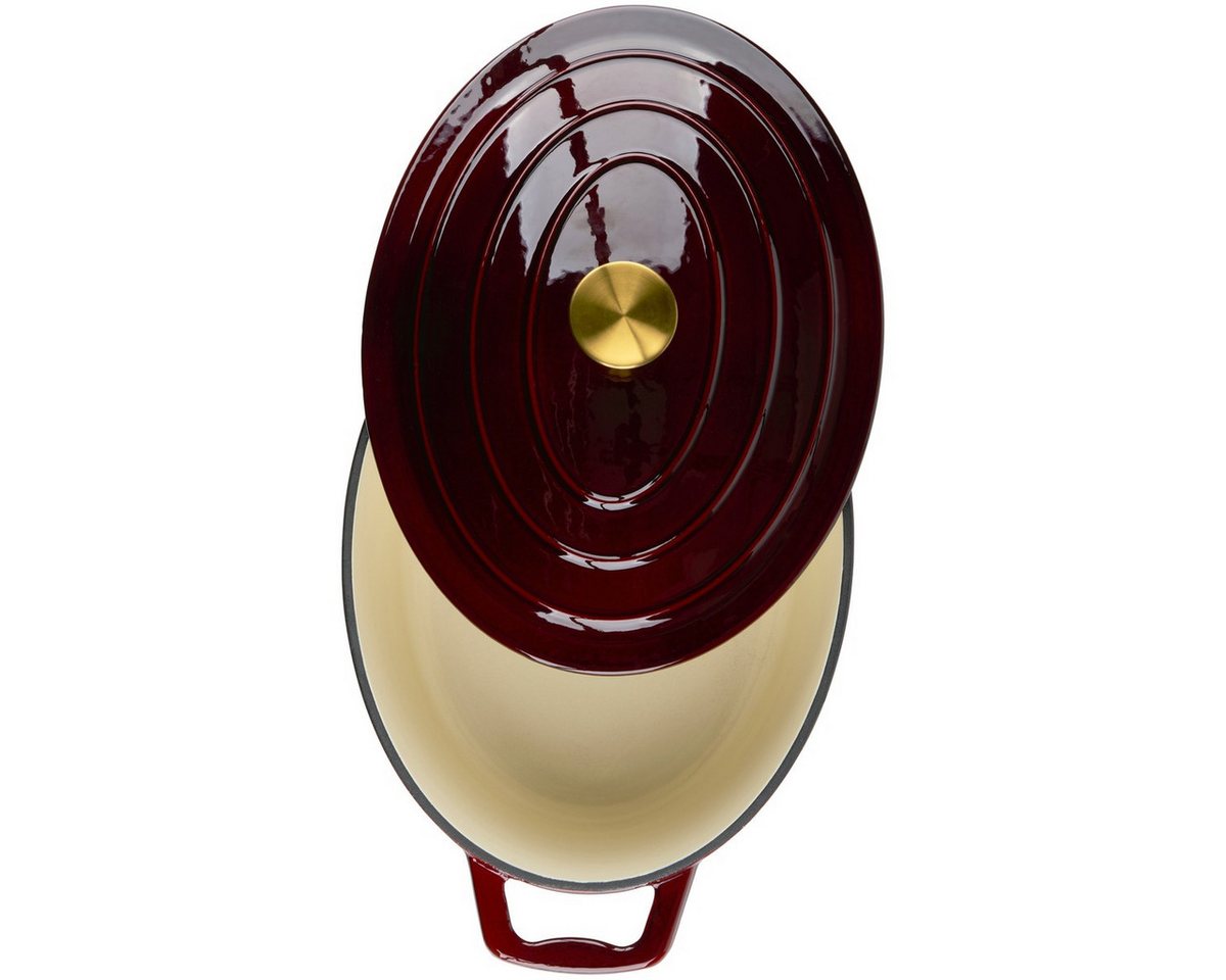 Alpina Grillpfanne Alpina Bratpfanne 33cm Gusseisen bordeaux