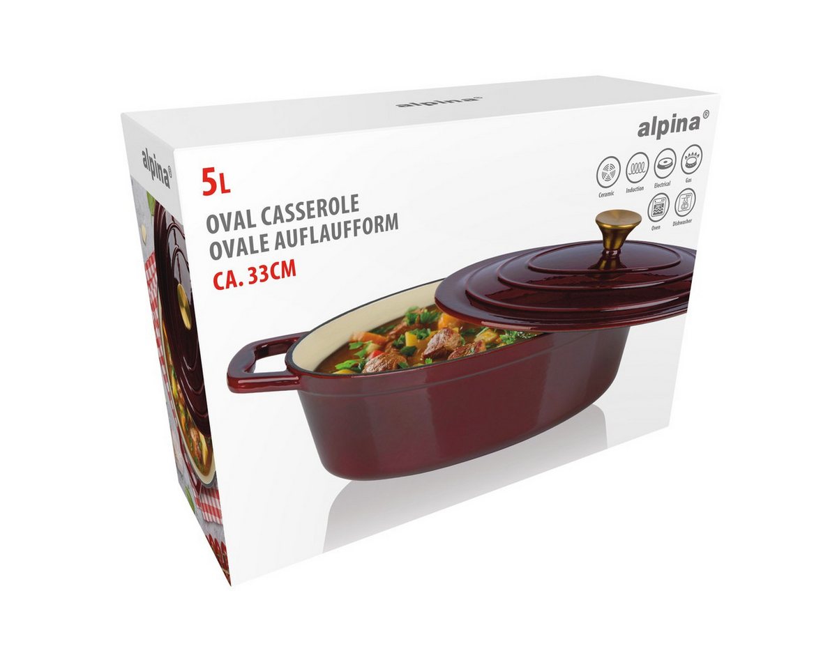 Alpina Grillpfanne Alpina Bratpfanne 33cm Gusseisen bordeaux Bild 5