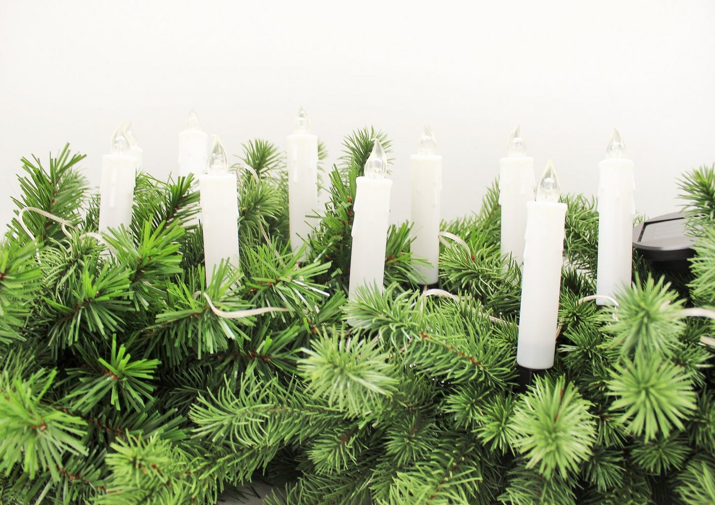 Luna24 simply great ideas... LED Gartenleuchte Solar Lichterkette Kerzen, 10tlg. Gartenleuchte, Weihnachtsbel., LED fest integriert