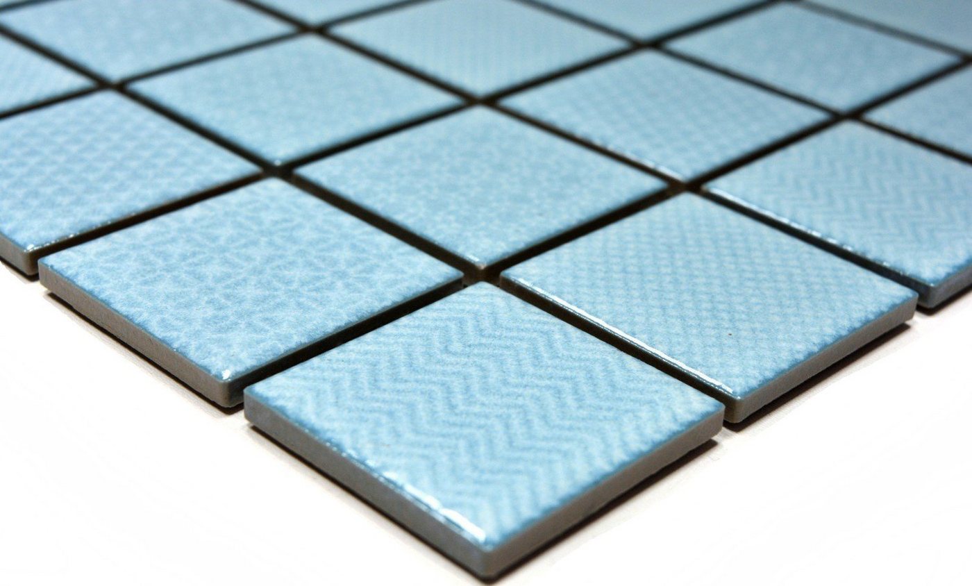 Mosani Mosaikfliesen Keramik Mosaik Fliese hellblau eisblau BAD Pool Fliesenspiegel Küche Bild 3