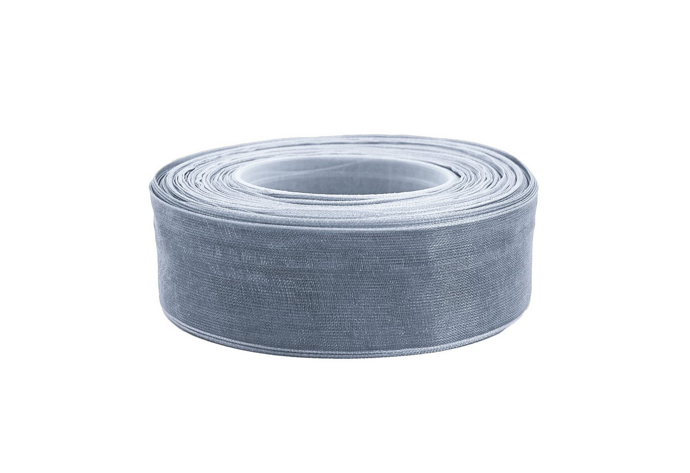 maDDma Organzaband 27m Chiffonband 25mm Polyester Schleifenband Dekoration Geschenkband, stahlblau Bild 2