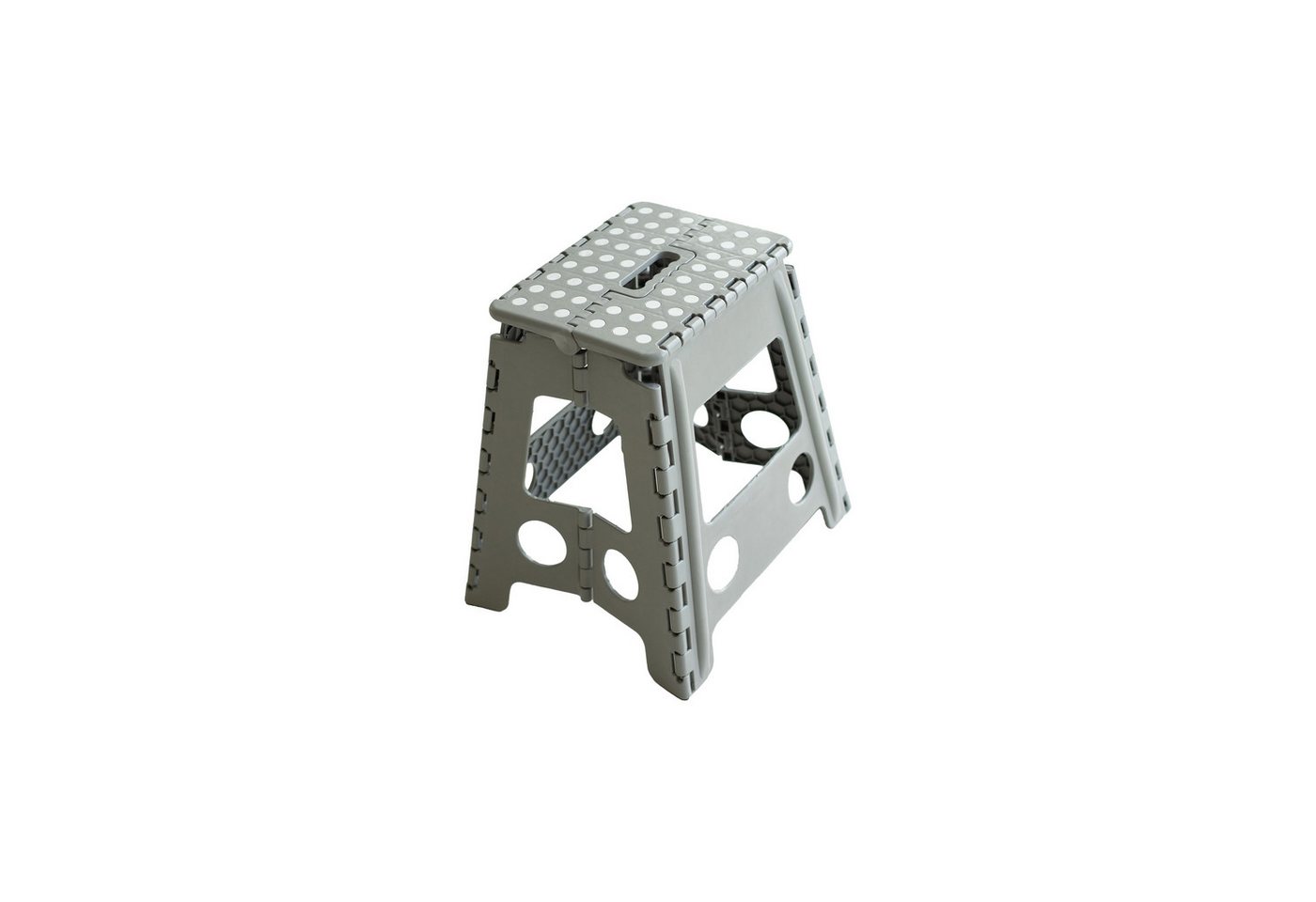 HH-Haushalt Klapptritt XL Klapphocker, Klapptritt, Tritthocker Grau Faltbar H 40cm bis 150KG