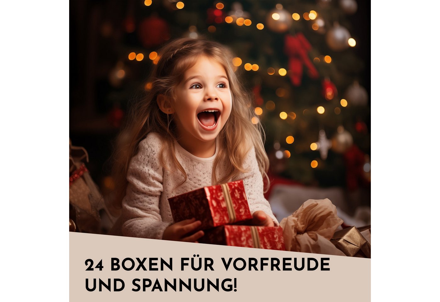 Nordstern befüllbarer Adventskalender 24 Goldene Geschenkboxen Schachteln und Zahlen Aufkleber, DIY Weihnachtskalender für Kinder, Frau und Mann Bild 3