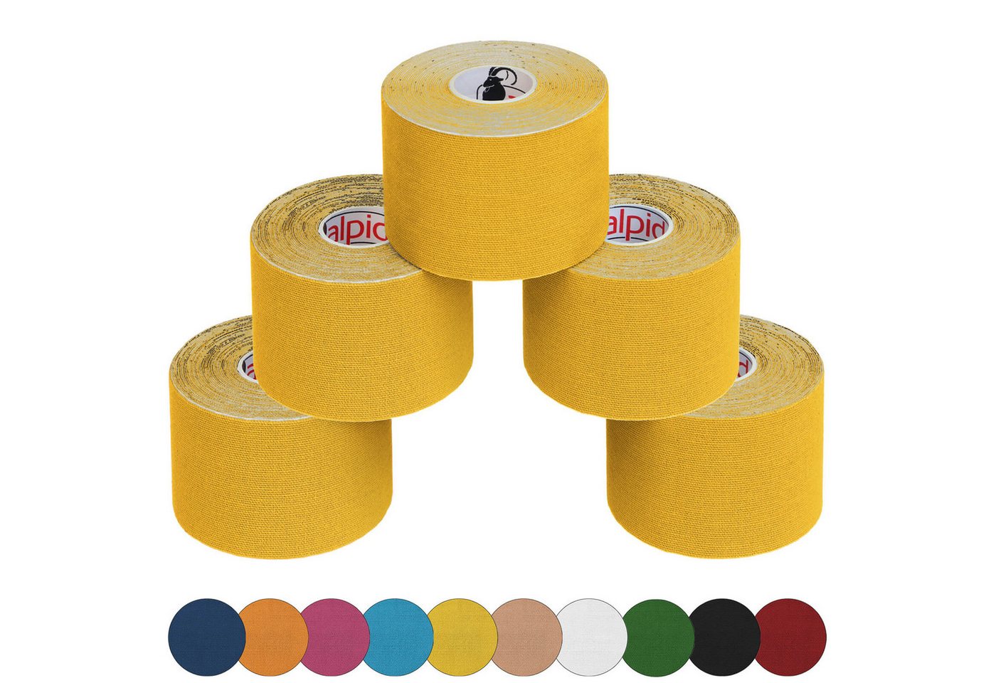 ALPIDEX Kinesiologie-Tape ALPIDEX 5 Rollen Kinesiologie Tape 5 m x 5 cm in verschiedenen Farben