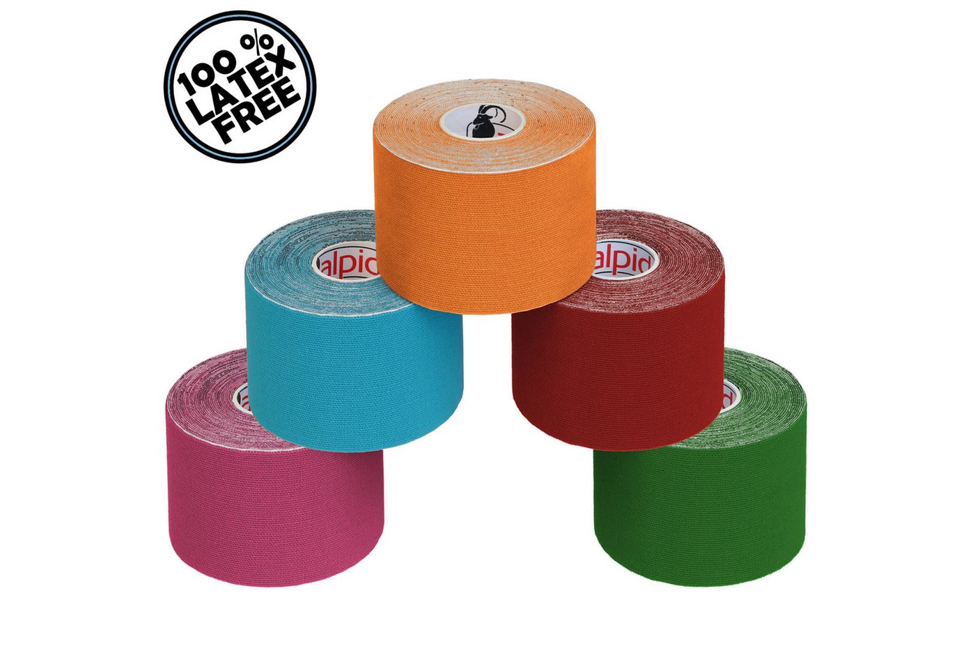 ALPIDEX Kinesiologie-Tape ALPIDEX 5 Rollen Kinesiologie Tape 5 m x 5 cm in verschiedenen Farben Bild 2