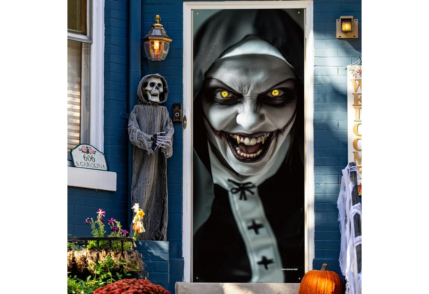 JOYIN Aufkleber JOYIN Halloween 3D Nonne Tür Aufkleber, 203x71cm, Geist Dekor Bild 2