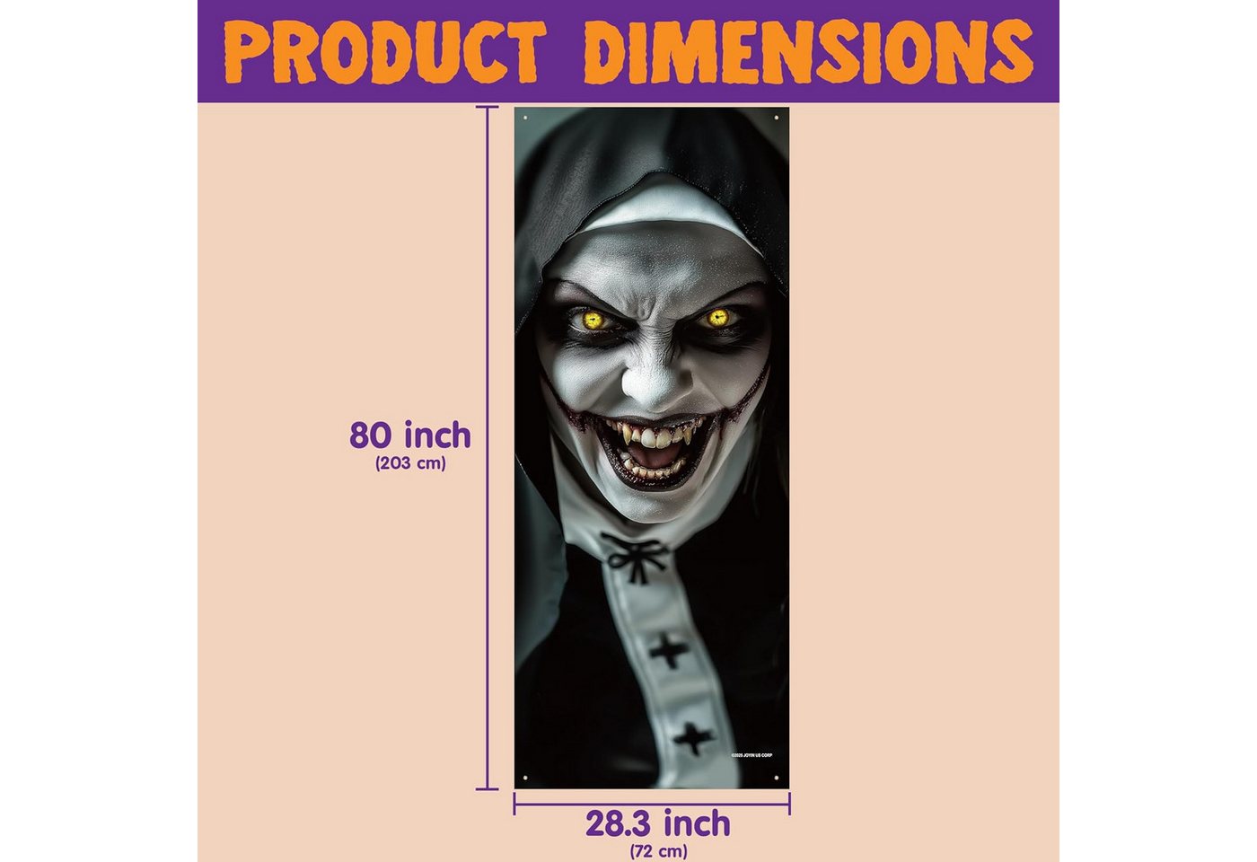 JOYIN Aufkleber JOYIN Halloween 3D Nonne Tür Aufkleber, 203x71cm, Geist Dekor Bild 5