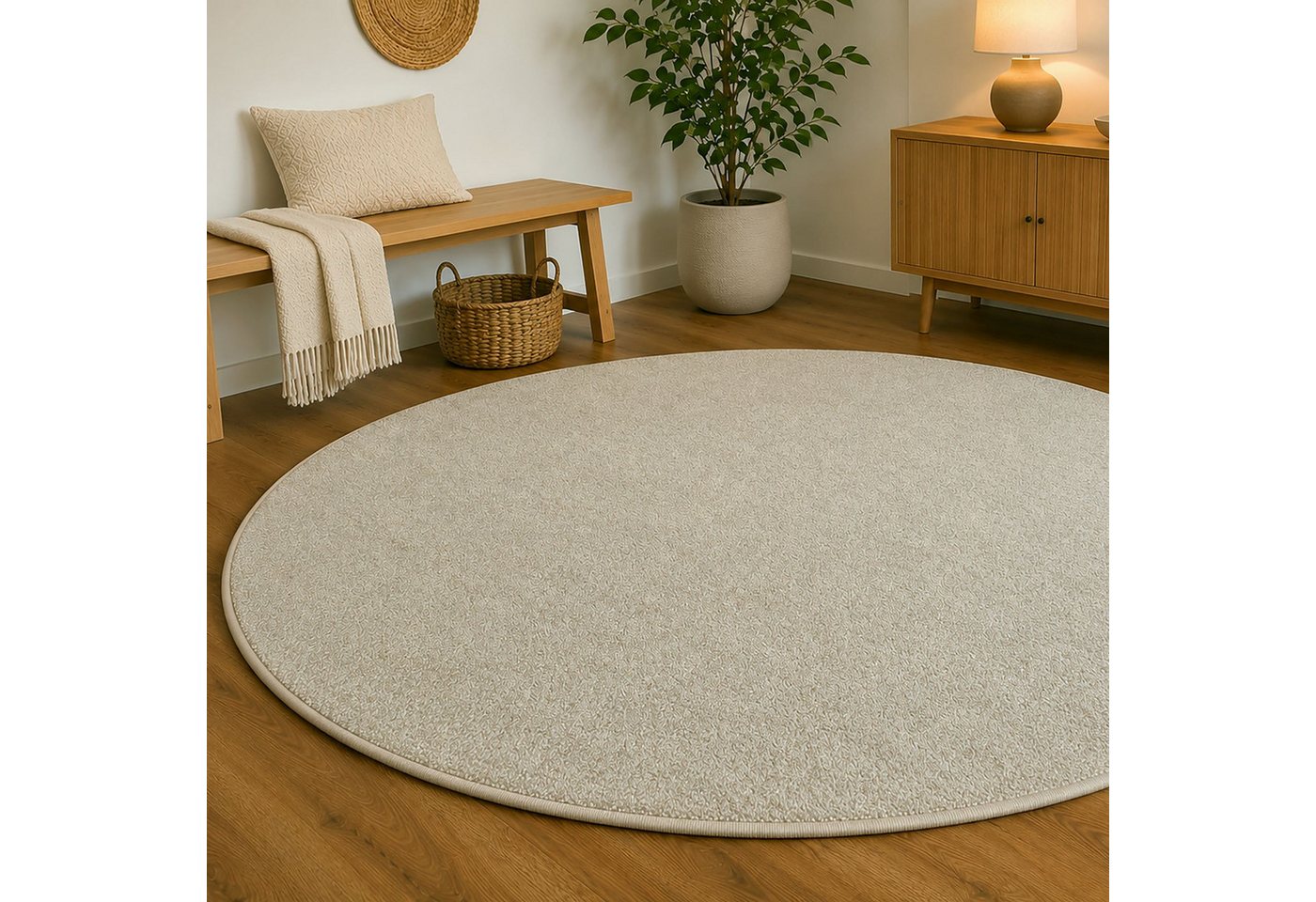 Steffensmeier Teppich Levanto Rund, rund, Kurzflor Teppich, Wohnzimmer Bild 2