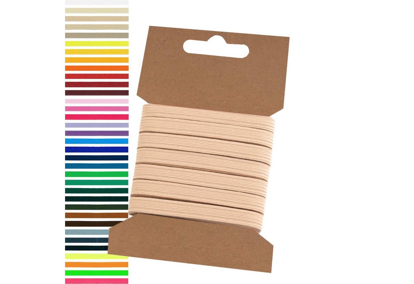maDDma Webband 5m Gummiband 6,6mm Gummilitze Wäschegummi elastisches Band Wäscheband, beige Bild 3