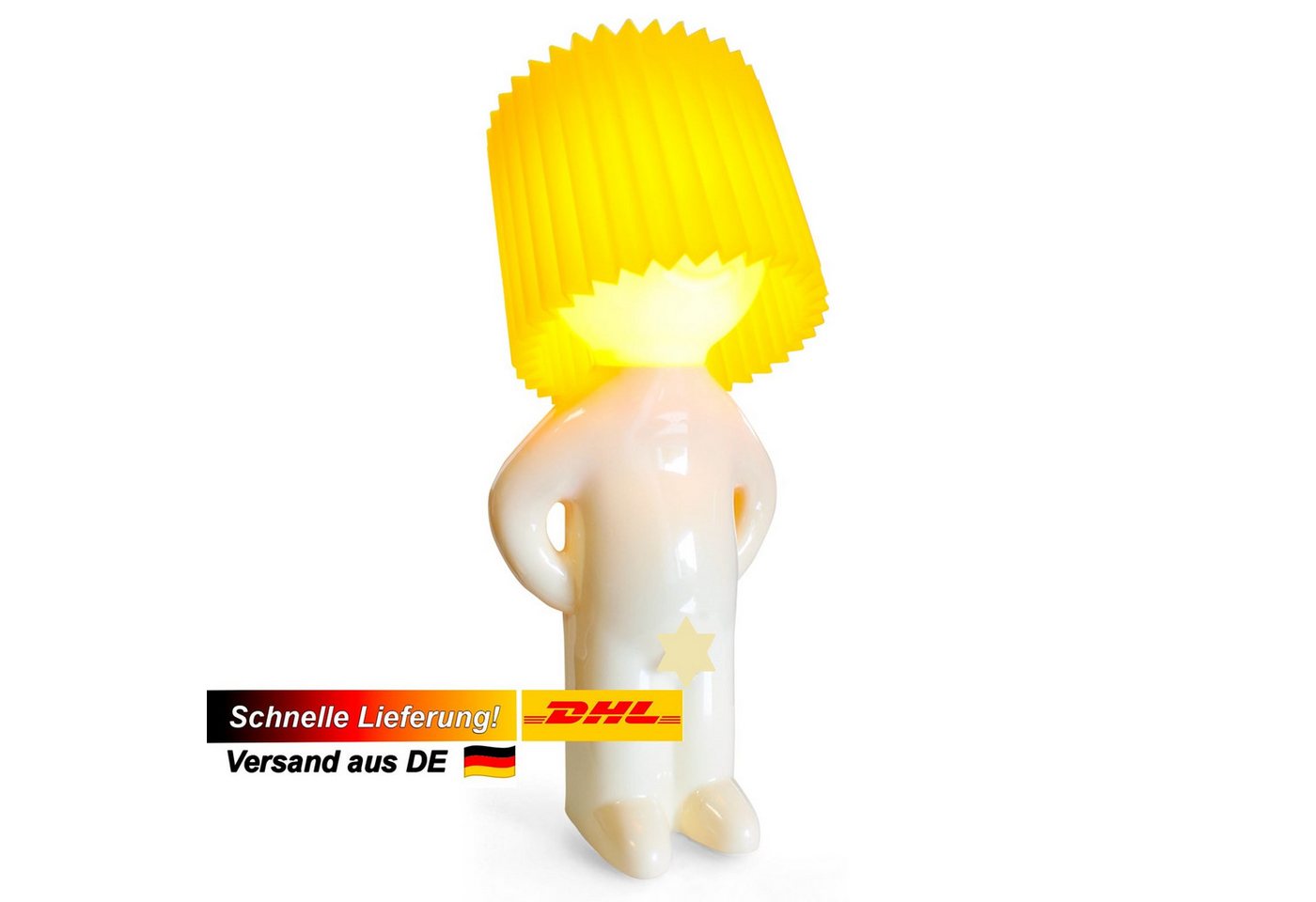 EAXUS LED Nachttischlampe Witzige LED Nachttischlampe - Dekoleuchte Scherzgeschenk, LED wechselbar, Warmweiß, Beleuchtetes Männchen mit Schniedel-Schalter Bild 5